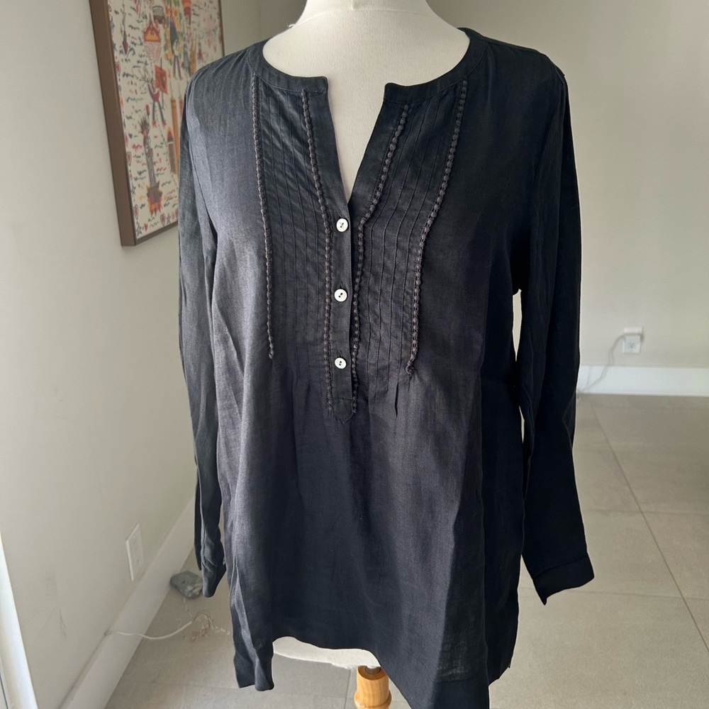 J Jill Women’s Medium Black Tunic Top